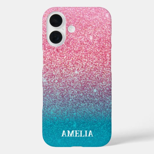 Glittergradiënt roze Case-Mate iPhone case (Achterkant)