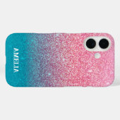 Glittergradiënt roze Case-Mate iPhone case (Achterkant (horizontaal))
