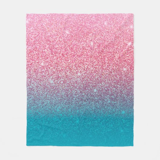 Glittergradiënt roze fleece deken (Voorkant)