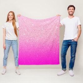 Glittergradiënt roze fleece deken