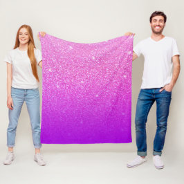 Glittergradiënt roze fleece deken