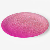 Glittergradiënt roze papieren bordje (Gekanteld)