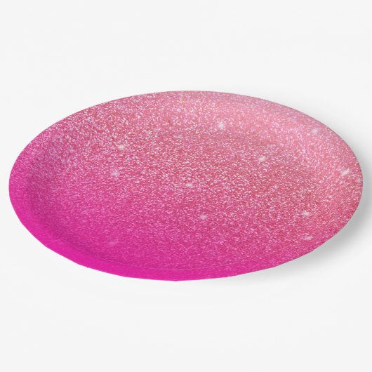 Glittergradiënt roze papieren bordje (Gekanteld)
