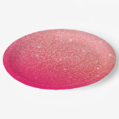 Glittergradiënt roze papieren bordje (Gekanteld)