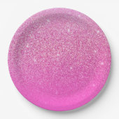 Glittergradiënt roze papieren bordje (Voorkant)