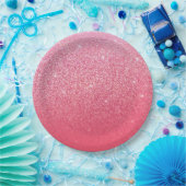 Glittergradiënt roze papieren bordje (Feest)