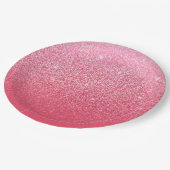 Glittergradiënt roze papieren bordje (Gekanteld)