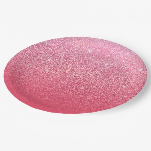 Glittergradiënt roze papieren bordje (Gekanteld)