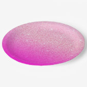 Glittergradiënt roze papieren bordje (Gekanteld)