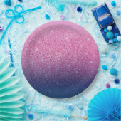 Glittergradiënt roze papieren bordje (Feest)
