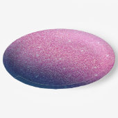 Glittergradiënt roze papieren bordje (Gekanteld)