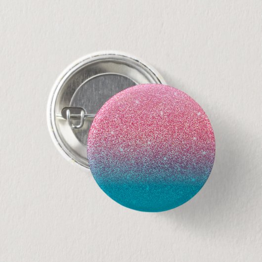 Glittergradiënt roze ronde button 3,2 cm (Voorkant /achterkant)