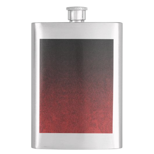 Glittergradiënt voor zwart-rood heupfles (Voorkant)