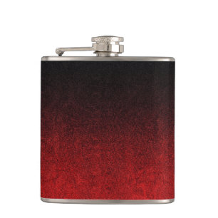 Glittergradiënt voor zwart-rood heupfles