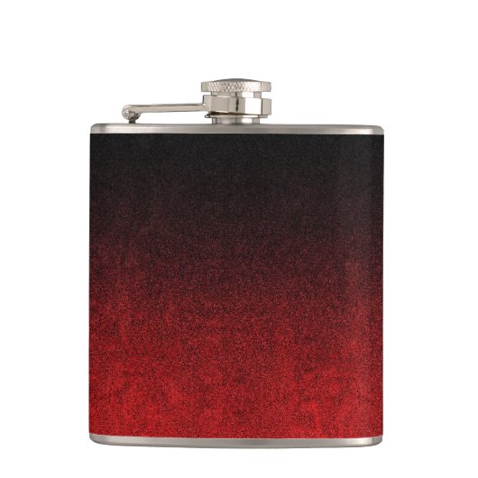 Glittergradiënt voor zwart-rood heupfles (Voorkant)