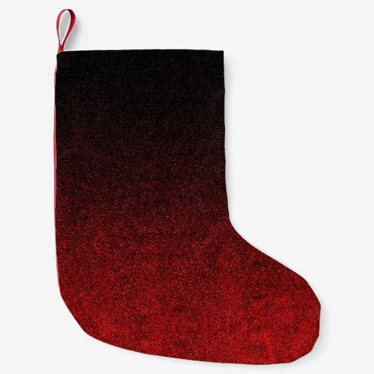 Glittergradiënt voor zwart-rood kleine kerstsok (Voorkant)