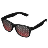 Glittergradiënt voor zwart-rood retro zonnebril (Gekanteld)