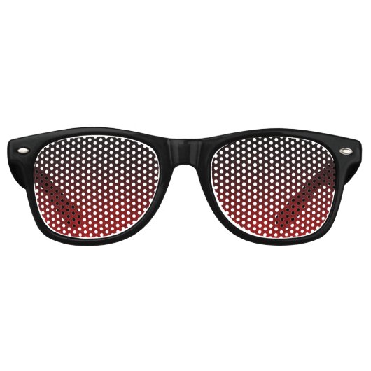 Glittergradiënt voor zwart-rood retro zonnebril (Voorkant)