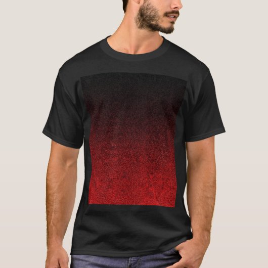 Glittergradiënt voor zwart-rood t-shirt (Voorkant)