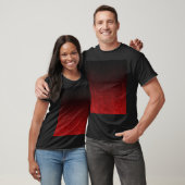 Glittergradiënt voor zwart-rood t-shirt (Unisex)