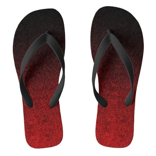 Glittergradiënt voor zwart-rood teenslippers (Voetbed)