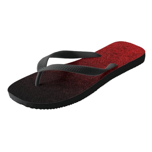 Glittergradiënt voor zwart-rood teenslippers (Schuin)