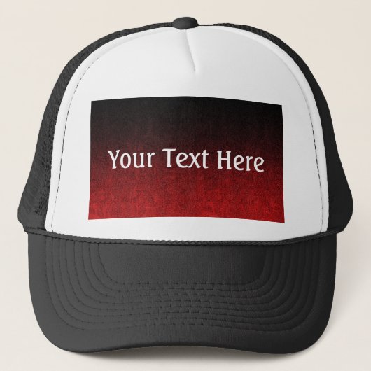 Glittergradiënt voor zwart-rood trucker pet (Voorkant)