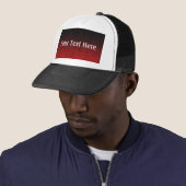 Glittergradiënt voor zwart-rood trucker pet (In situ)
