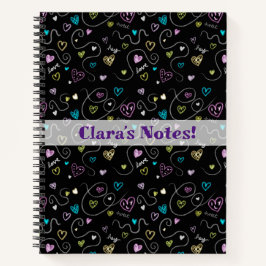 Glitterharten - Faux Glitter Patroon Notitieboek