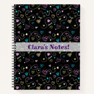 Glitterharten - Faux Glitter Patroon Notitieboek