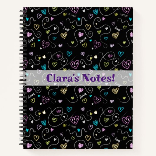 Glitterharten - Faux Glitter Patroon Notitieboek (Voorkant)