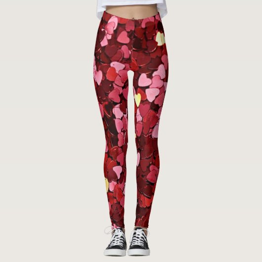 glitterharten leggings (Voorkant)
