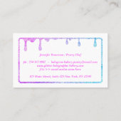 Glitterholografisch gebak visitekaartje (Achterkant)