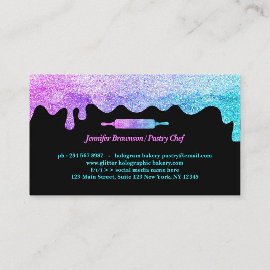 Glitterhologram Koken Bakkerijgebak Visitekaartje (Achterkant)