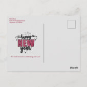 Glitterie oudejaarsfeest briefkaart (Achterkant)