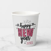 Glitterie oudejaarsfeest papieren bekers (Achterkant)