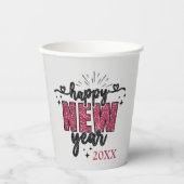 Glitterie oudejaarsfeest papieren bekers (Voorkant)