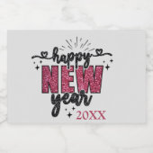 Glitterie oudejaarsfeest sparkling wijnetiket (Enkel label)