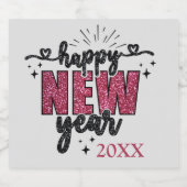 Glitterie oudejaarsfeest sparkling wijnetiket (Enkel label)