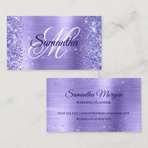 Glitterie periwinkle Folie Fancy monogram Visitekaartje