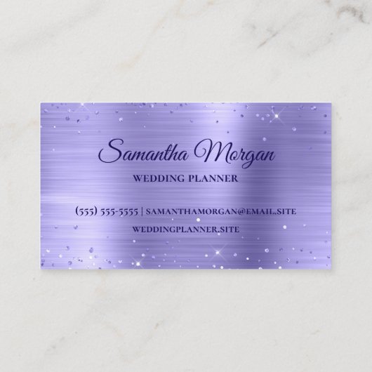 Glitterie periwinkle Folie Fancy monogram Visitekaartje (Achterkant)