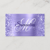 Glitterie periwinkle Folie Fancy monogram Visitekaartje (Voorkant)