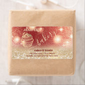 Glitterie sprankelende gouden cupcake chef script etiket (Insitu)