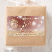 Glitterie sprankelende gouden cupcake chef script  etiket (Insitu)