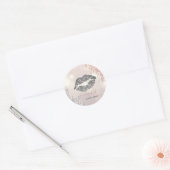 Glitterielips, Roos Gold Silver-schijven Ronde Sticker (Envelop)