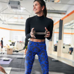 Glitterig Blauw Modern Luipaard Patroon Leggings<br><div class="desc">Uniek luipaardpatroon zo'n opvallend ontwerp voor luipaardliefhebbers.</div>