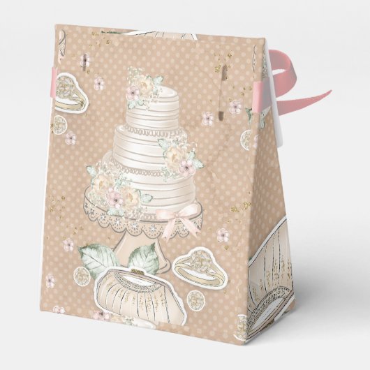 Glitterig bruids huwelijkspatroon bedankdoosjes (Achterkant)
