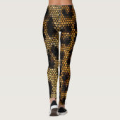 Glitterig Bruin Modern Luipaard Patroon Leggings (Achterkant)
