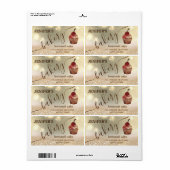 Glitterig cupcake chef script bakkerij etiket (Full Sheet)