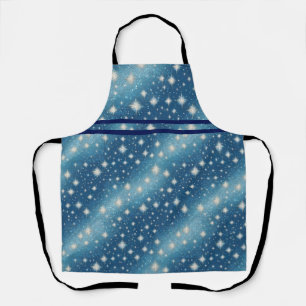 Glitterig decoratieve blauwe zilveren schort